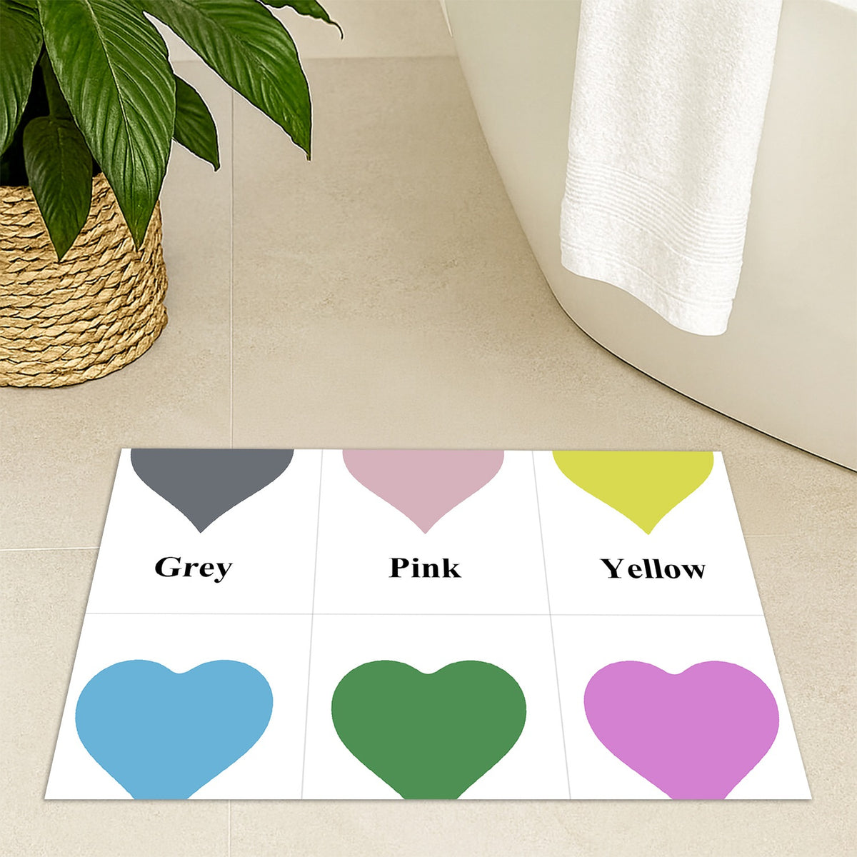 Feblilac Heart Shape Tufted Bath Mat