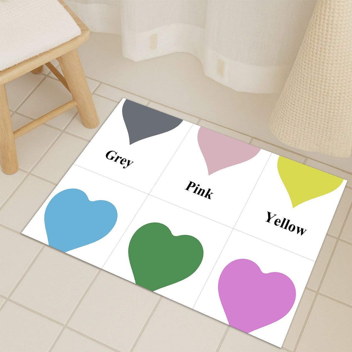 Feblilac Heart Shape Tufted Bath Mat