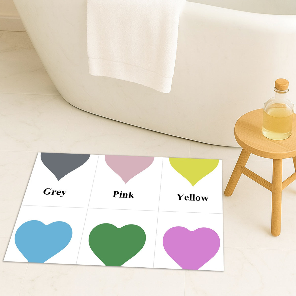 Feblilac Heart Shape Tufted Bath Mat