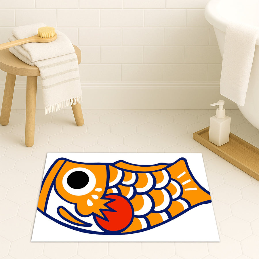Feblilac Koinobori Carp Flag Clownfish Tufted Bath Mat