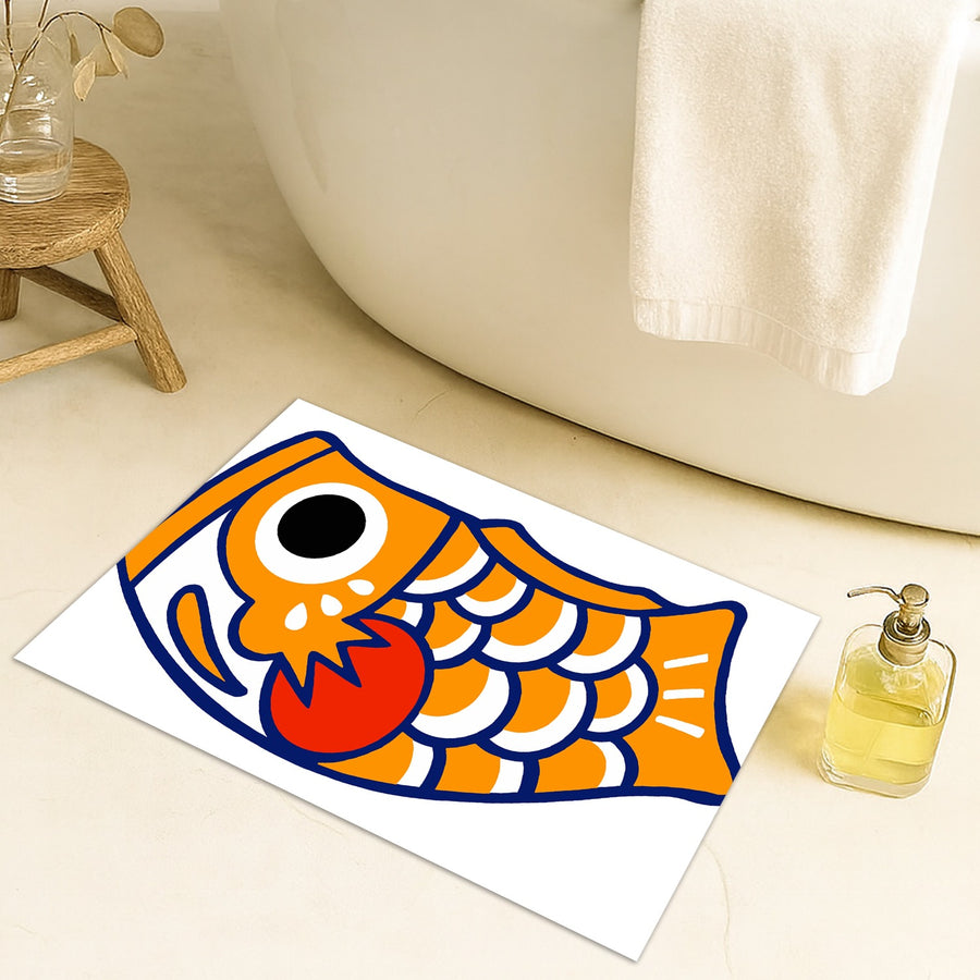 Feblilac Koinobori Carp Flag Clownfish Tufted Bath Mat