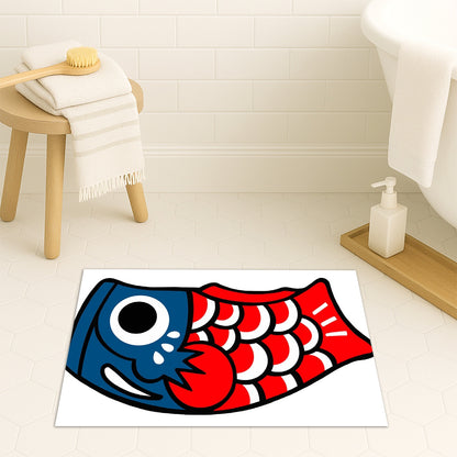 Feblilac Koinobori Carp Flag Stars and Stripes Tufted Bath Mat