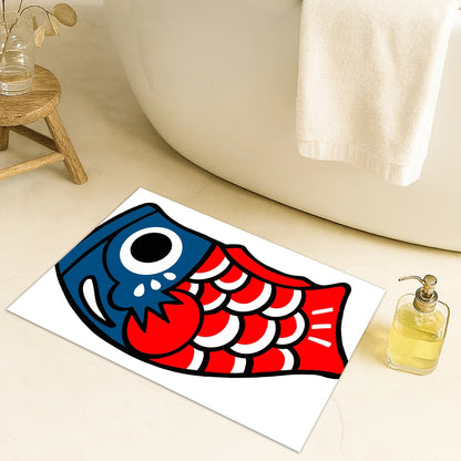 Feblilac Koinobori Carp Flag Stars and Stripes Tufted Bath Mat