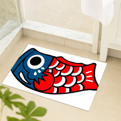 Feblilac Koinobori Carp Flag Stars and Stripes Tufted Bath Mat