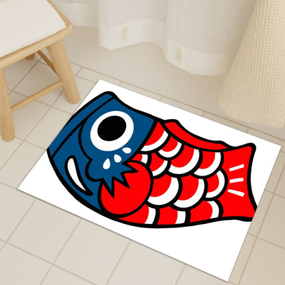 Feblilac Koinobori Carp Flag Stars and Stripes Tufted Bath Mat