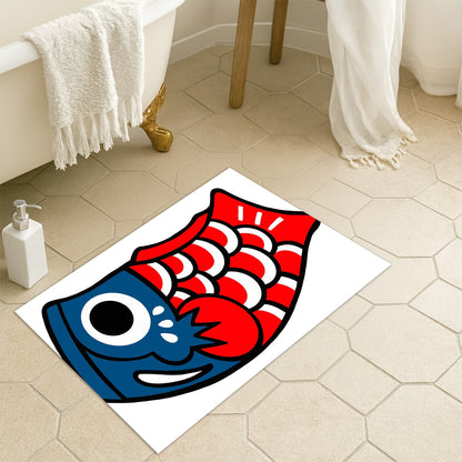Feblilac Koinobori Carp Flag Stars and Stripes Tufted Bath Mat