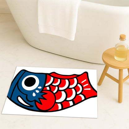 Feblilac Koinobori Carp Flag Stars and Stripes Tufted Bath Mat