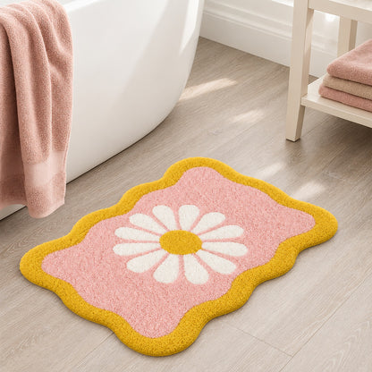 Daisy Scalloped Tufted Bath Mat