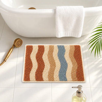 Wavy Stripes Tufted Bath Mat