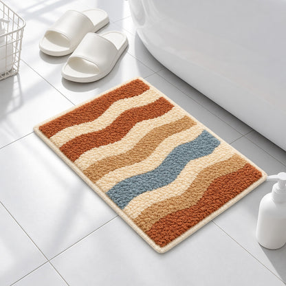 Wavy Stripes Tufted Bath Mat