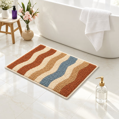 Wavy Stripes Tufted Bath Mat