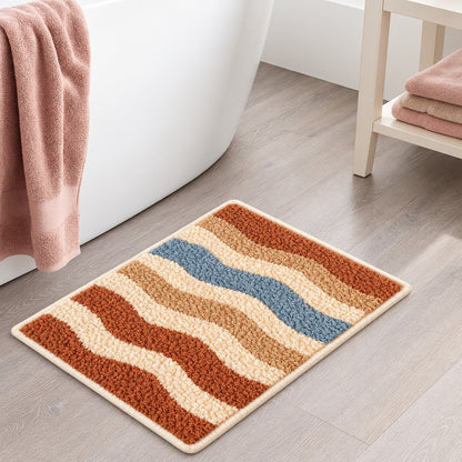 Wavy Stripes Tufted Bath Mat