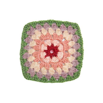 Feblilac Green and Pink Woven Squares Tufted Bath Mat