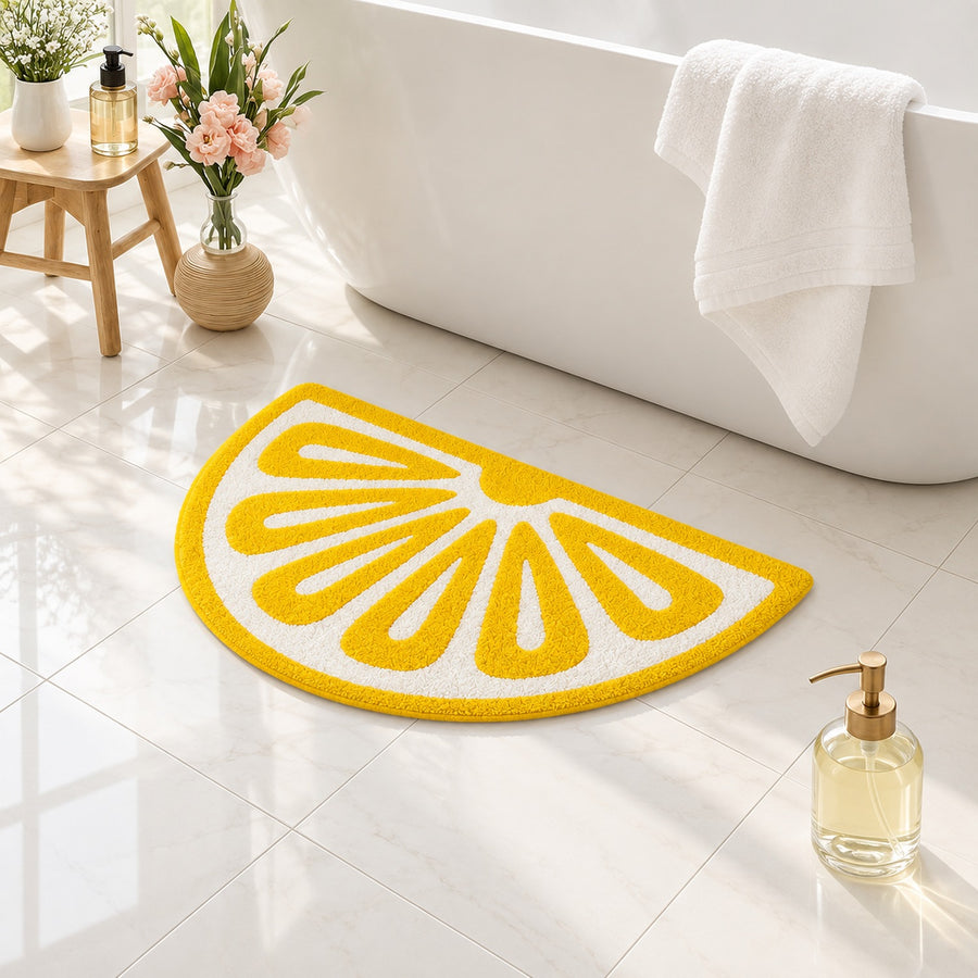 Lemon Slice Tufted Bath Mat