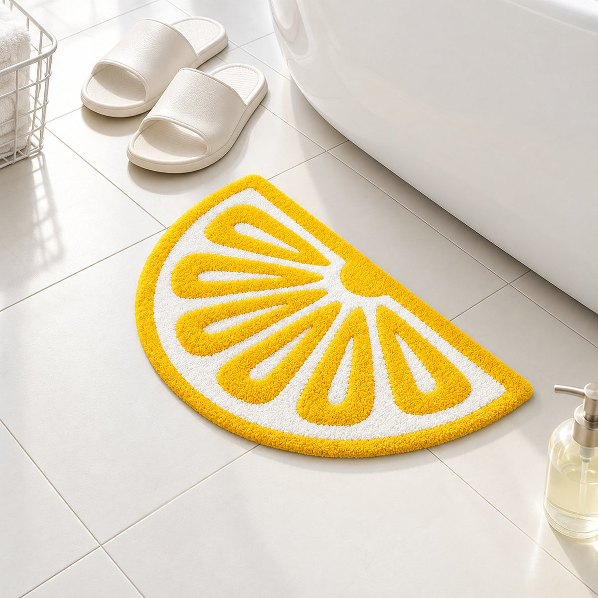 Lemon Slice Tufted Bath Mat