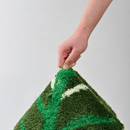 Feblilac Green Tropical Leaves Runner Tufted Bath Mat