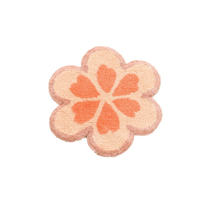 Feblilac Heart Shape Petals Tufted Bath Mat