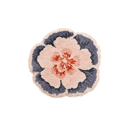 Feblilac Single Peony Tufted Bath Mat