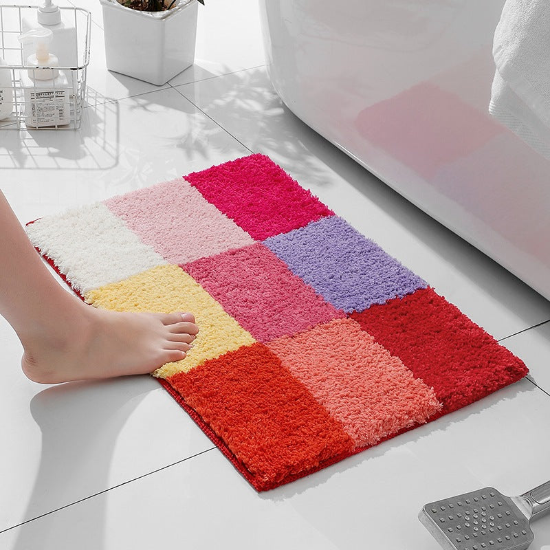 Feblilac Three Checkerboards Tufted Bath Mat