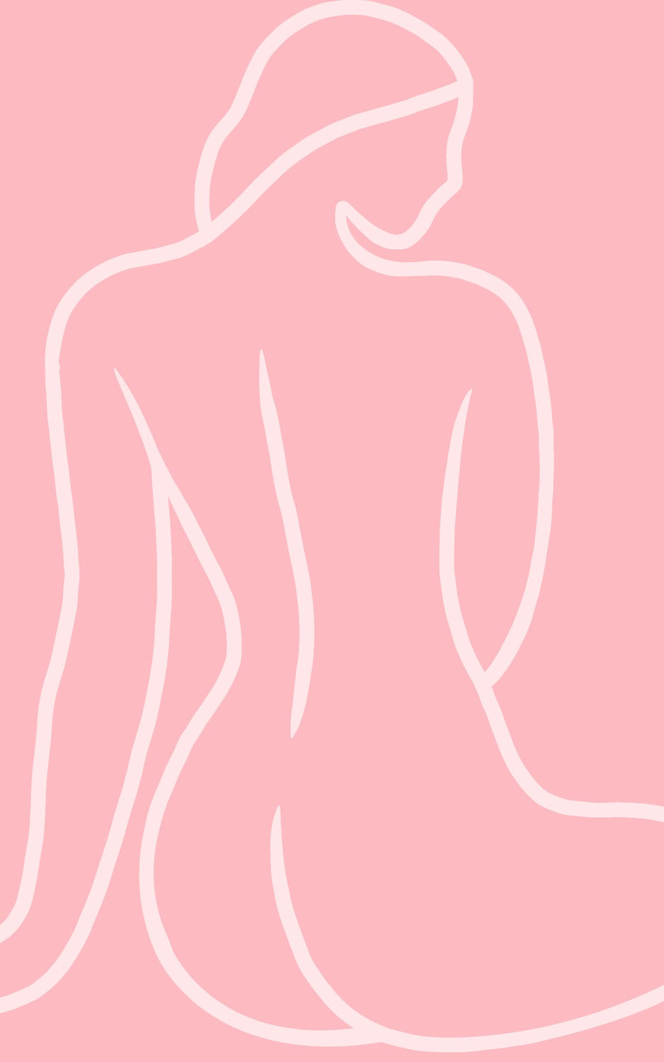 Feblilac Pink Nude Silhouette Tufted Bath Mat