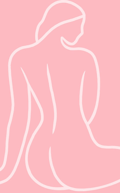 Feblilac Pink Nude Silhouette Tufted Bath Mat