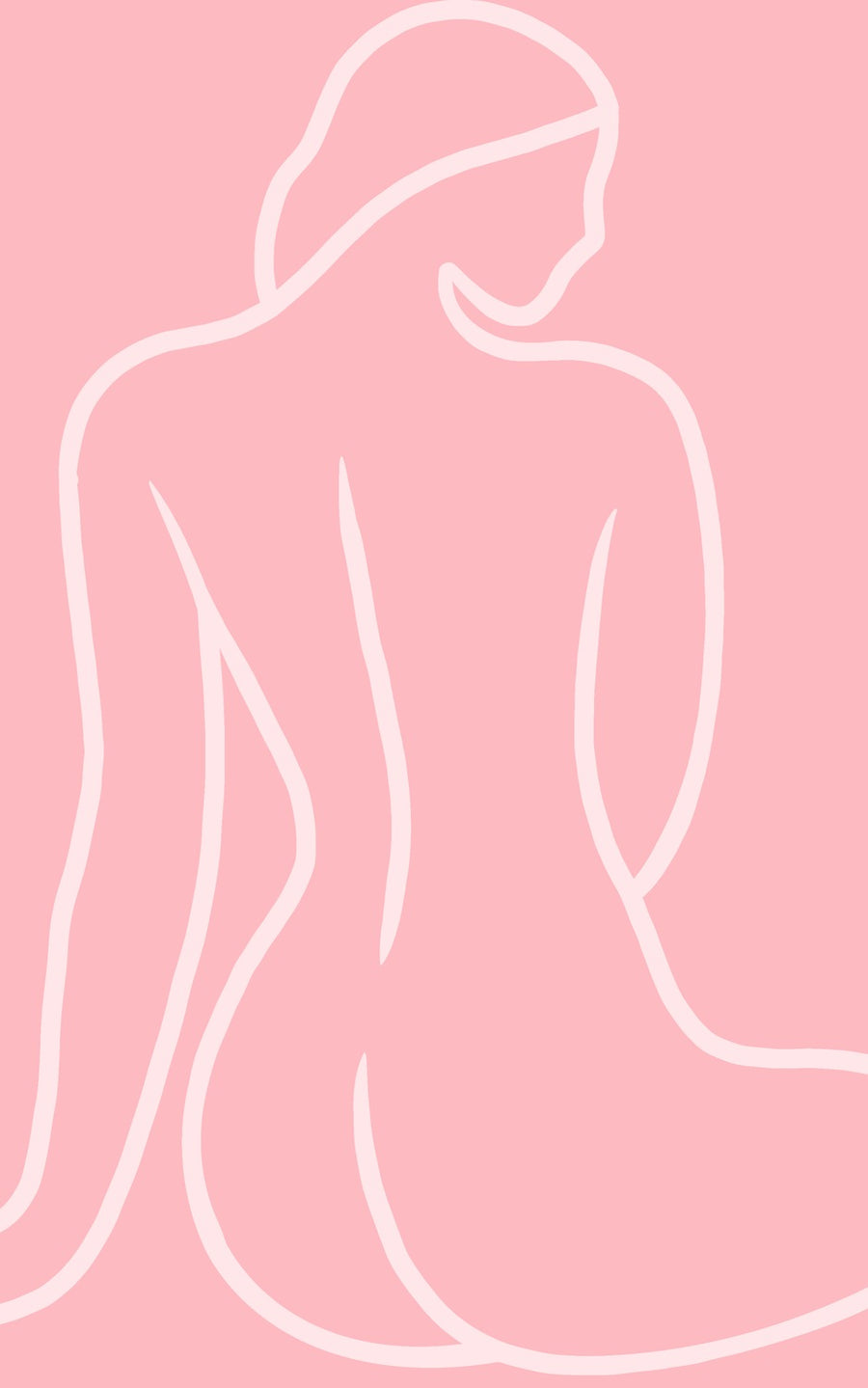 Feblilac Pink Nude Silhouette Tufted Bath Mat