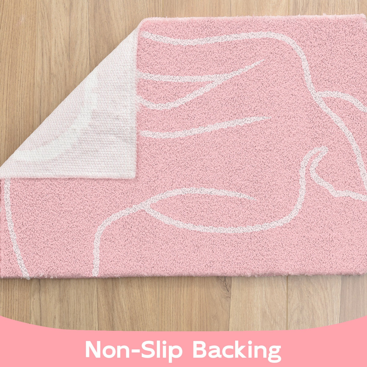 Feblilac Pink Nude Silhouette Tufted Bath Mat