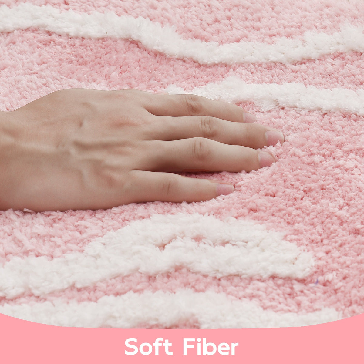 Feblilac Pink Nude Silhouette Tufted Bath Mat