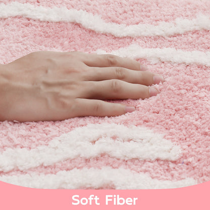 Feblilac Pink Nude Silhouette Tufted Bath Mat