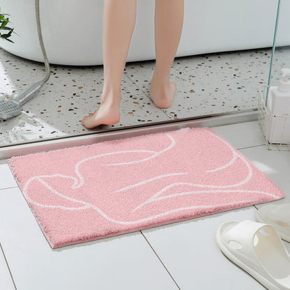 Feblilac Pink Nude Silhouette Tufted Bath Mat