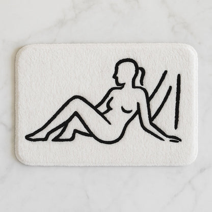 Line Art Figure Runner Mat