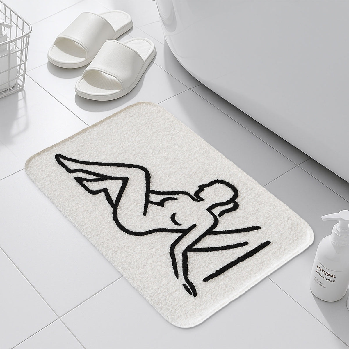 Line Art Figure Runner Mat