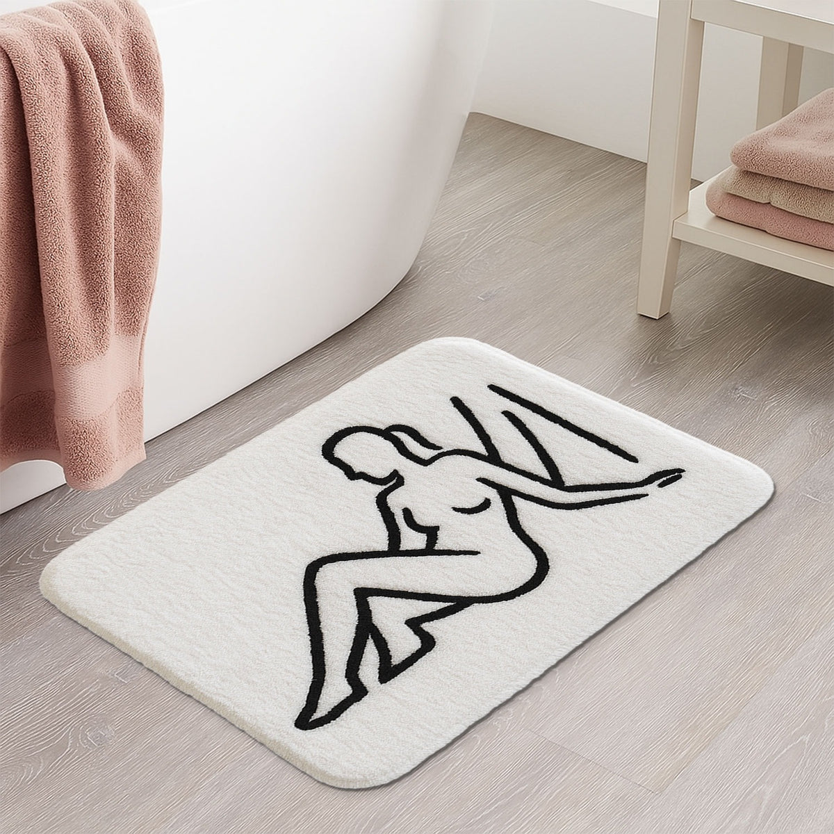 Line Art Figure Runner Mat
