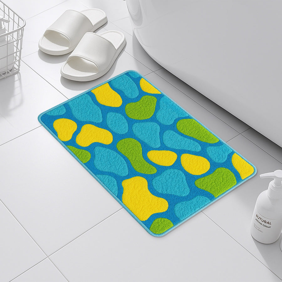 Feblilac Pool Waves Tufted Bath Mat