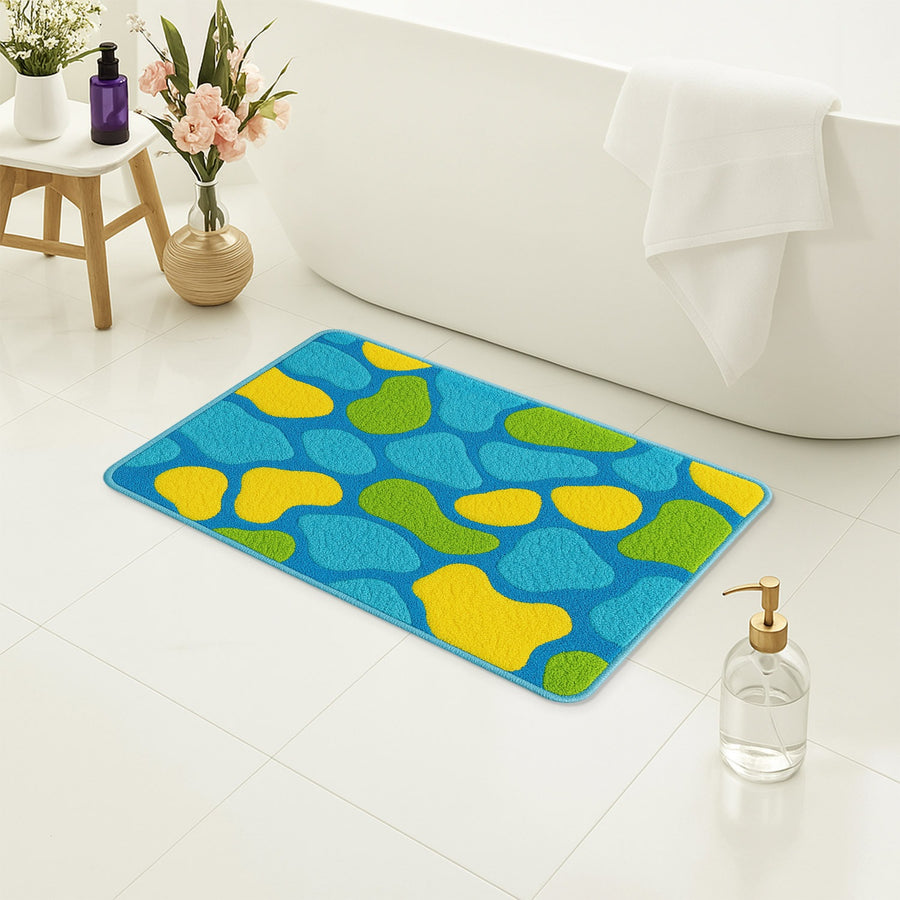 Feblilac Pool Waves Tufted Bath Mat