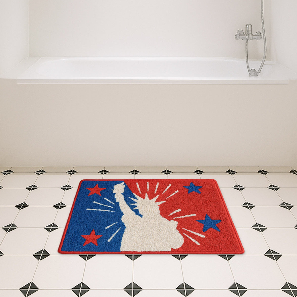 Feblilac Statue of Liberty Tufted Bath Mat