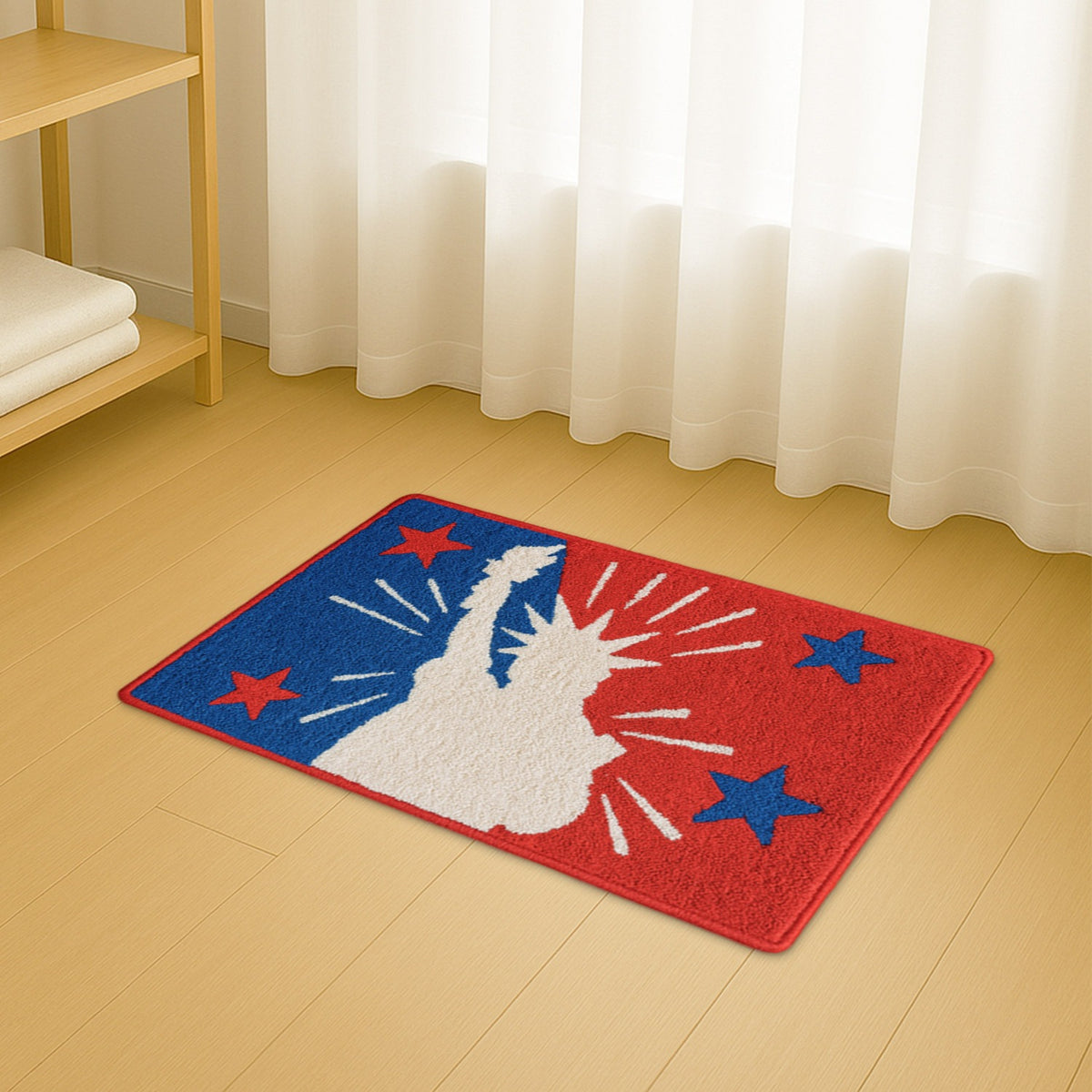 Feblilac Statue of Liberty Tufted Bath Mat