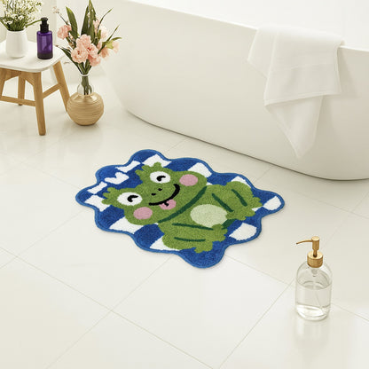 Feblilac Smiling Frog Tufted Bath Mat