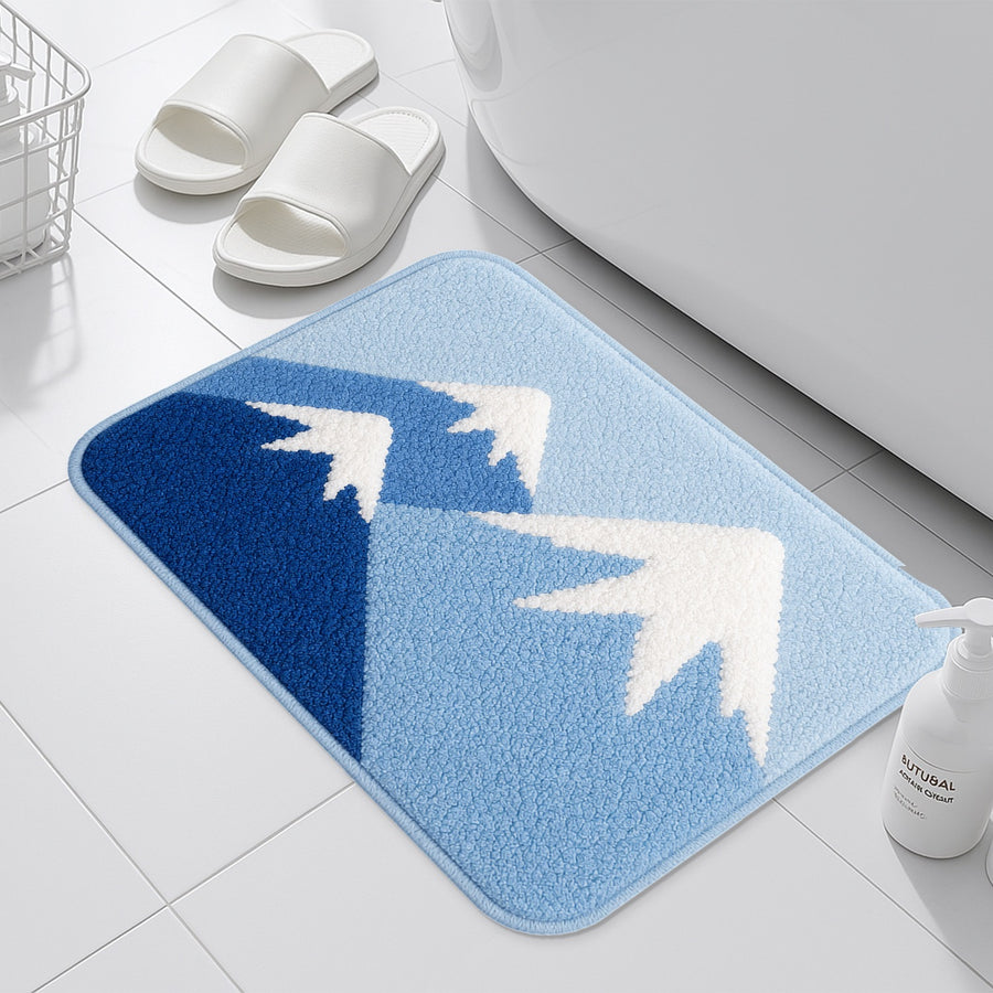 Feblilac Blue Snow Mountain Tufted Bath Mat