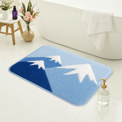 Feblilac Blue Snow Mountain Tufted Bath Mat