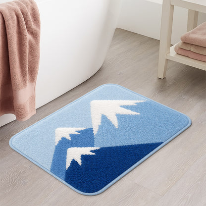 Feblilac Blue Snow Mountain Tufted Bath Mat