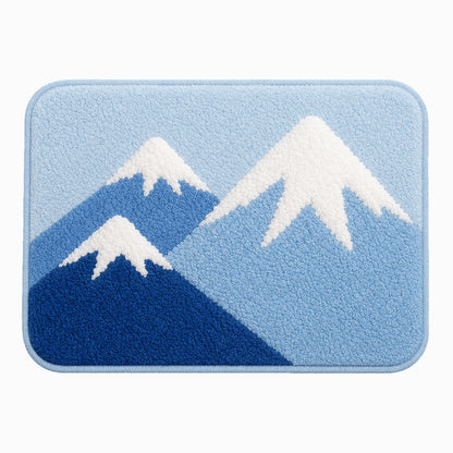 Feblilac Blue Snow Mountain Tufted Bath Mat