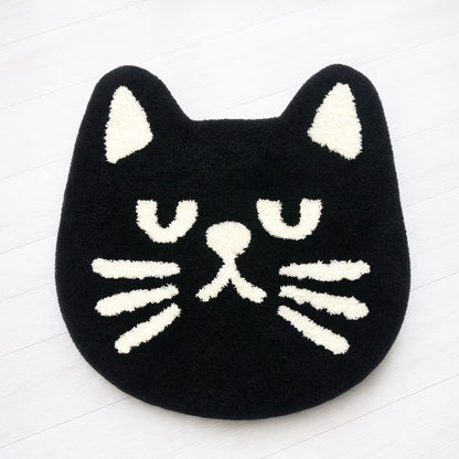 Feblilac Cool Black Cat Tufted Bath Mat