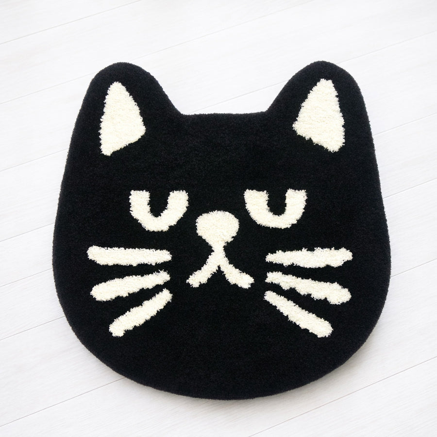 Feblilac Cool Black Cat Tufted Bath Mat