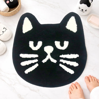Feblilac Cool Black Cat Tufted Bath Mat