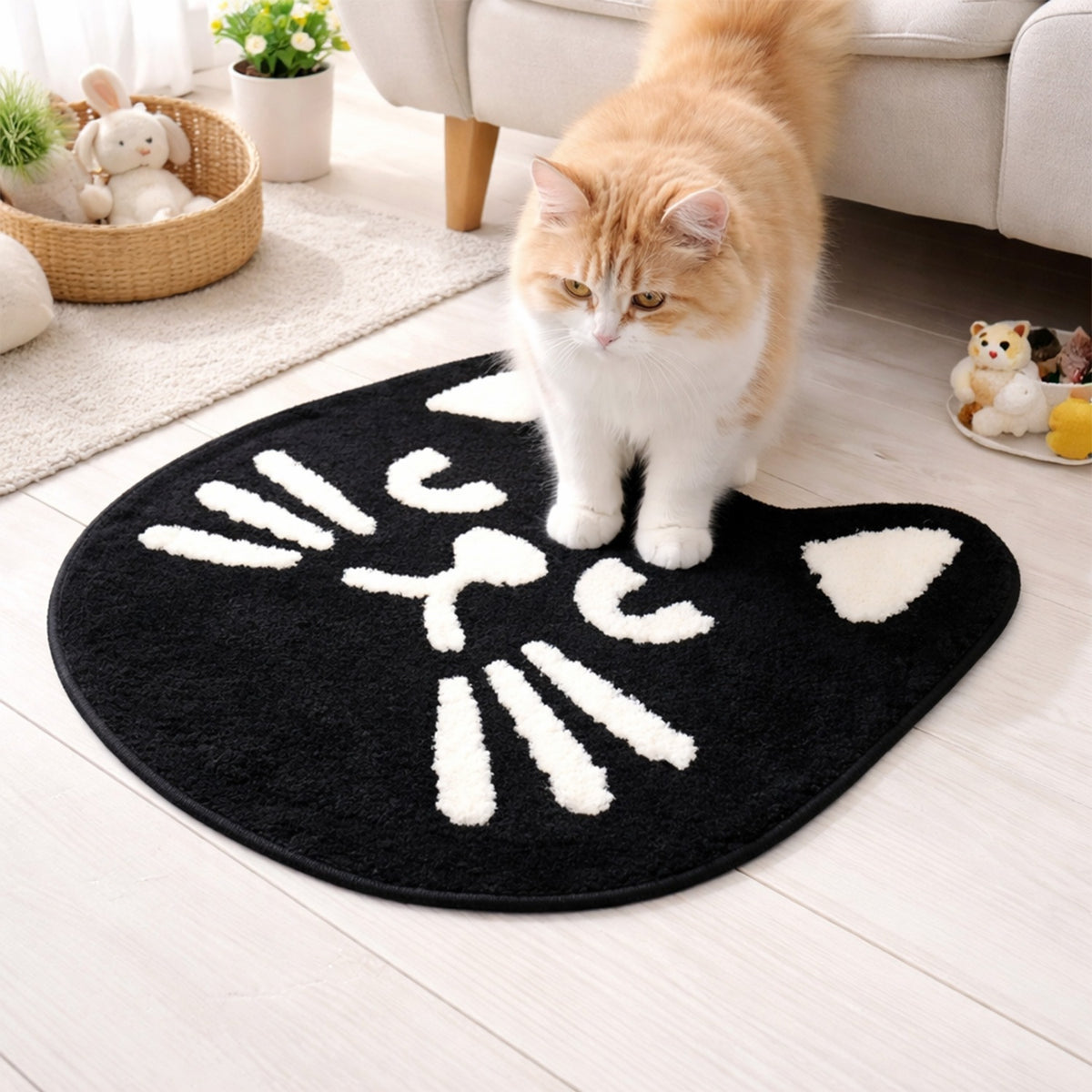 Feblilac Cool Black Cat Tufted Bath Mat