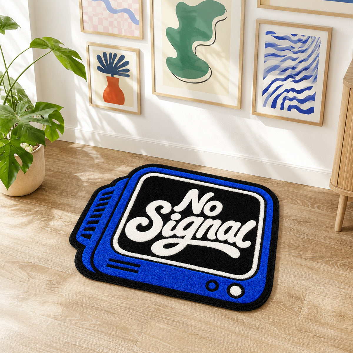 Feblilac No Signal TV Tufted Bath Mat