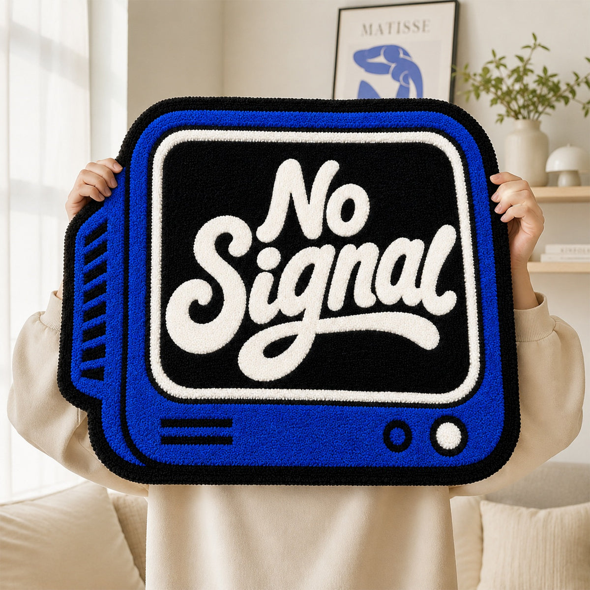 Feblilac No Signal TV Tufted Bath Mat