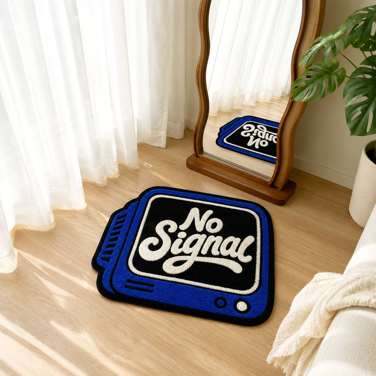 Feblilac No Signal TV Tufted Bath Mat