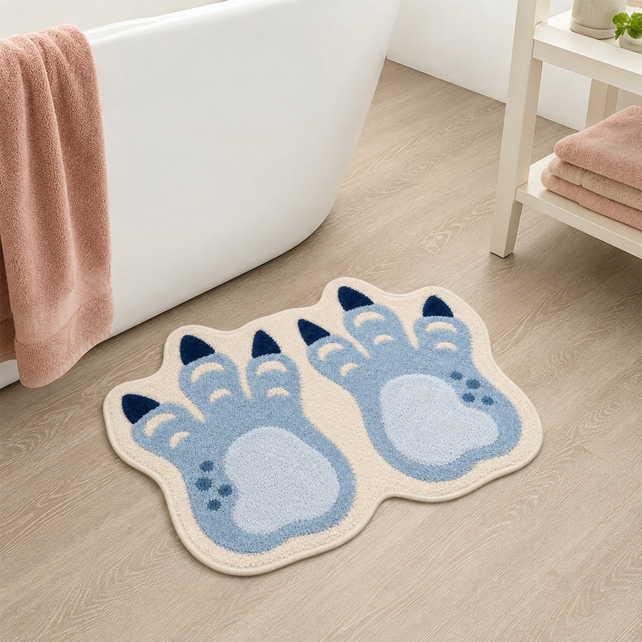 Feblilac Dinosaur Claws Tufted Bath Mat